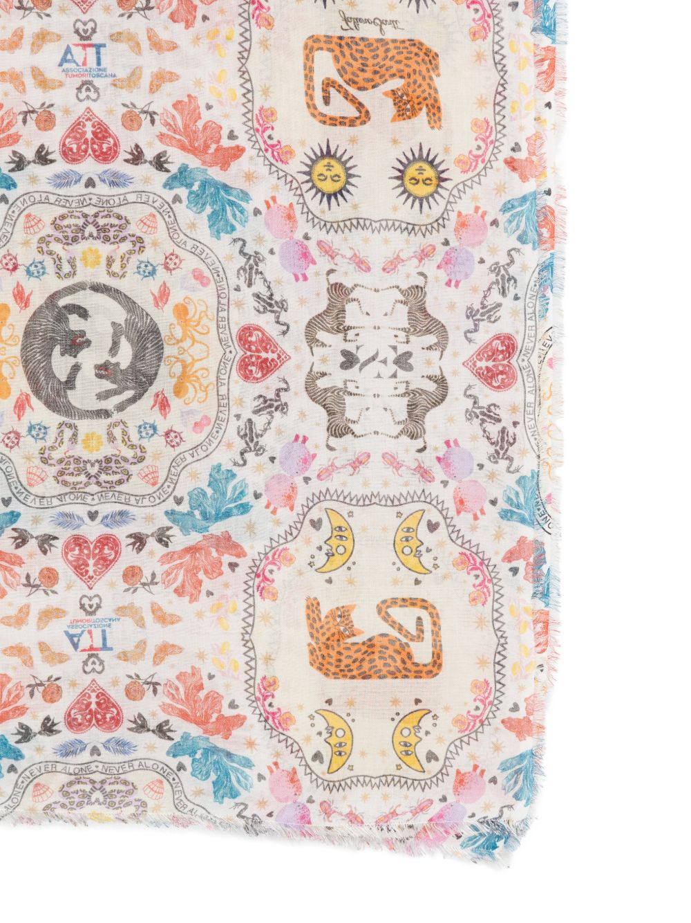 FALIERO SARTI Foulard Poly multicolore in cotone misto seta 