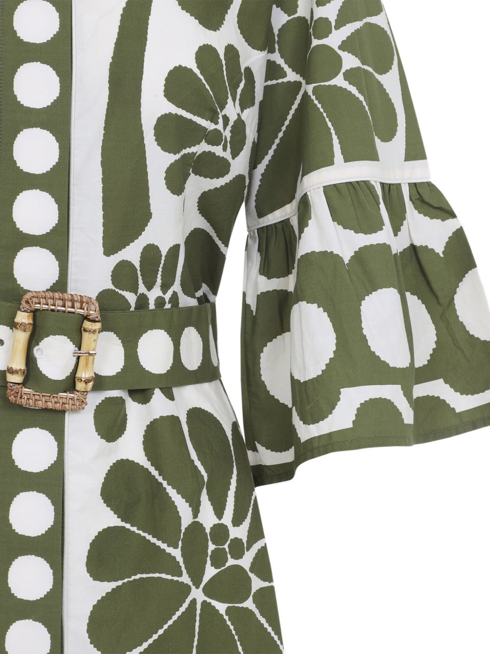 FARM RIO Abito con stampa floreale in cotone verde 