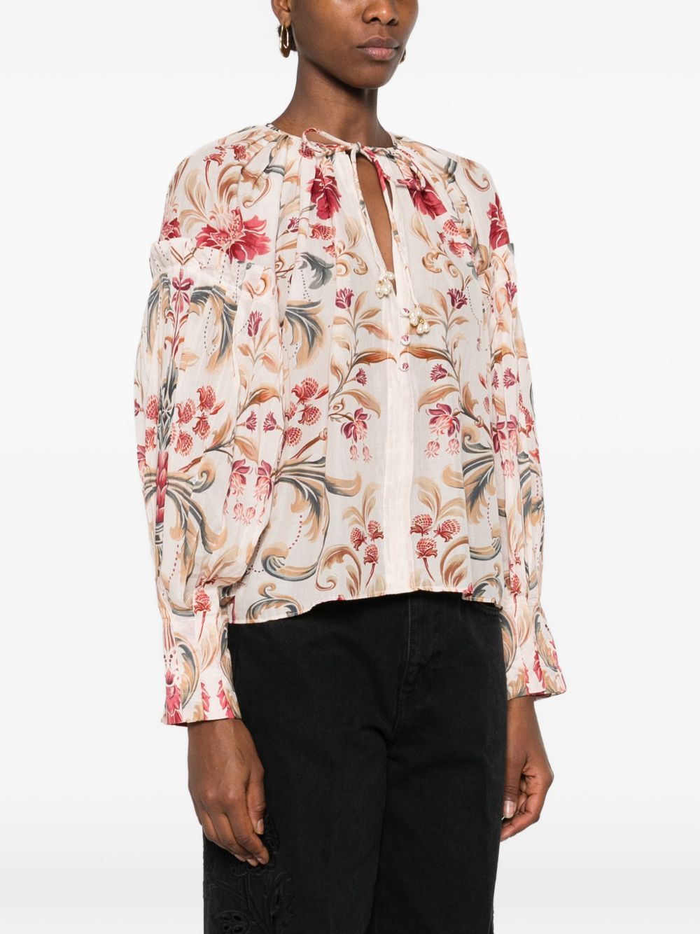 FARM RIO Blusa con stampa floreale in cotone multicolore 