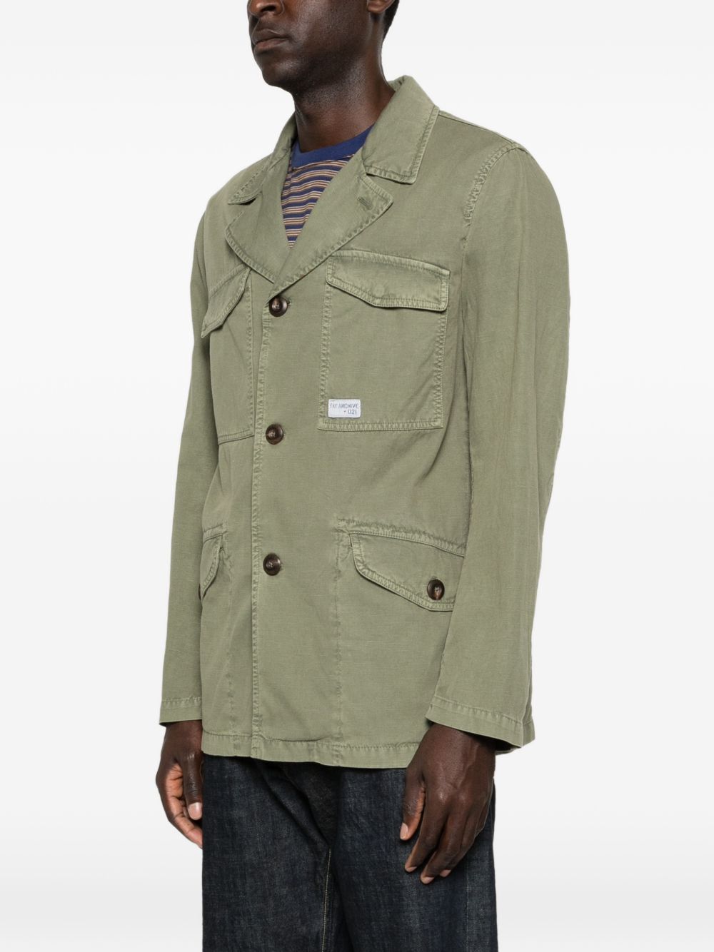 FAY Giacca verde con applicazione logo 
