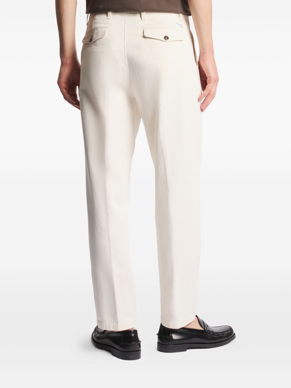 FAY Pantaloni in cotone ecrù con pinces 
