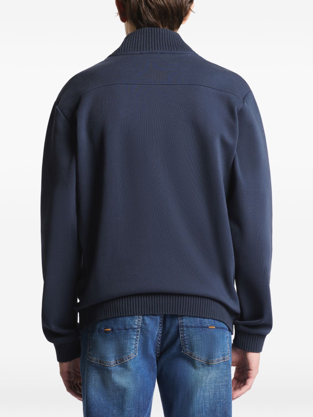 FAY Cardigan in cotone blu con bottoni 
