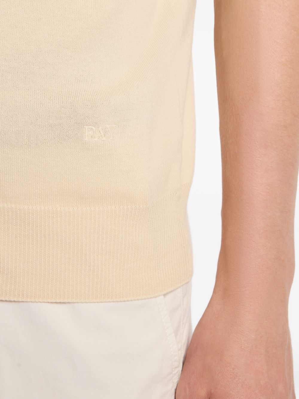FAY Polo in cotone beige con colletto a polo 
