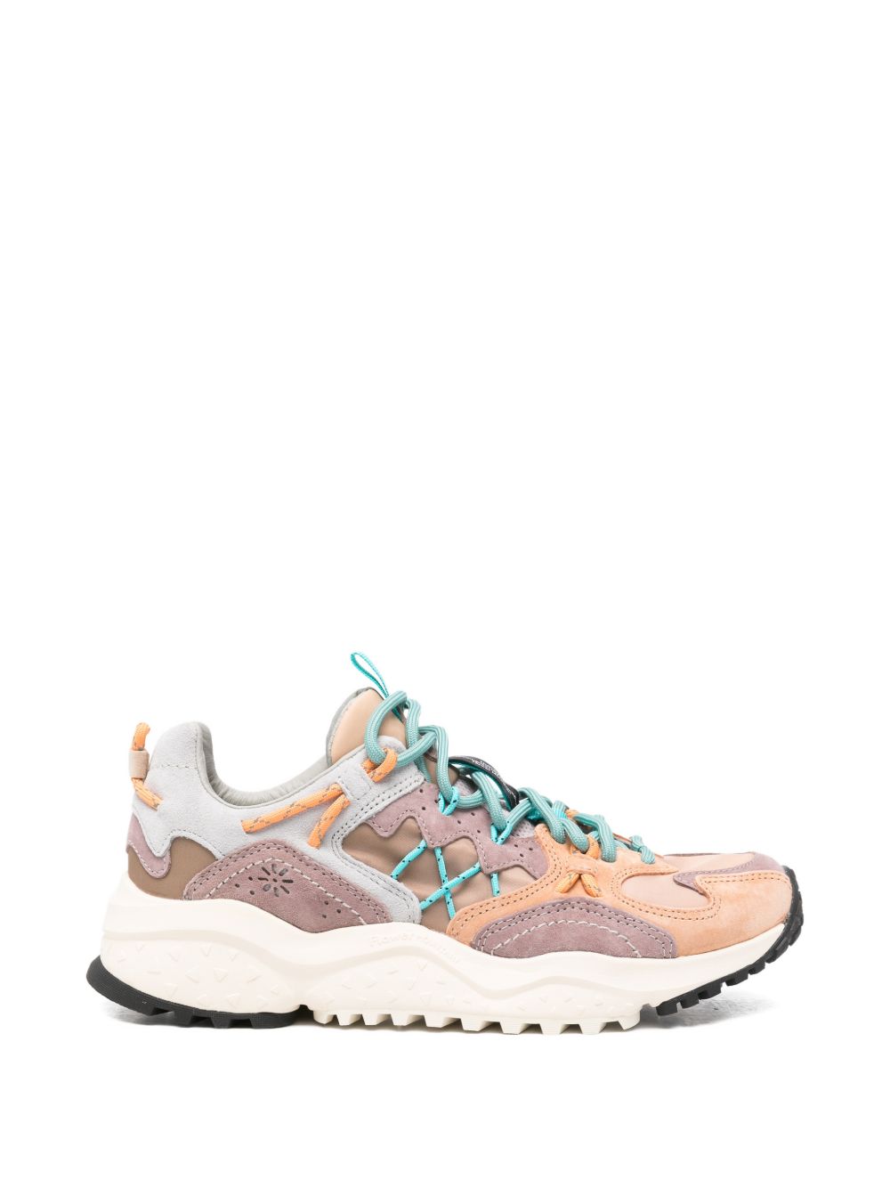 FLOWER MOUNTAIN Sneakers grigie multicolore con dettagli arancioni, marroni e celesti 
