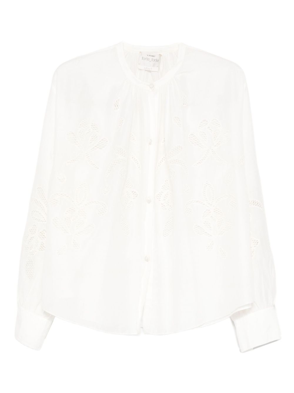 FORTE FORTE Camicia My Shirt ricamata in cotone bianco 