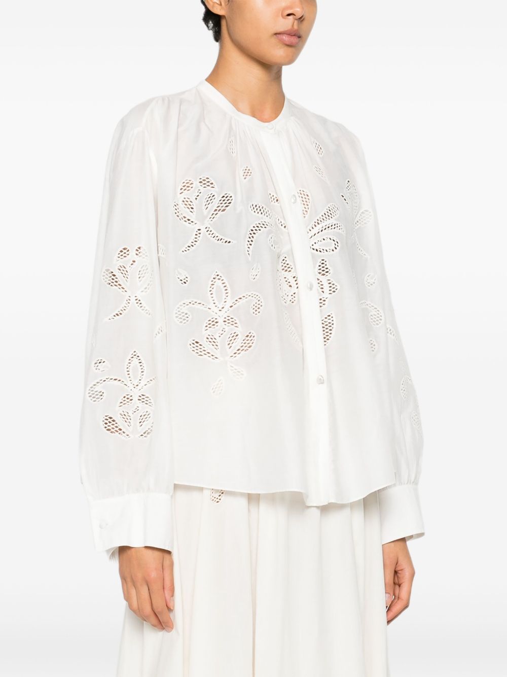 FORTE FORTE Camicia My Shirt ricamata in cotone bianco 