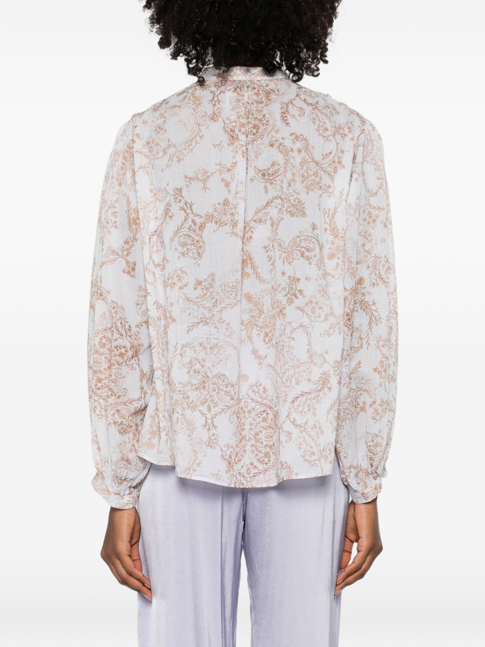 FORTE FORTE Camicia rosa con stampa floreale 