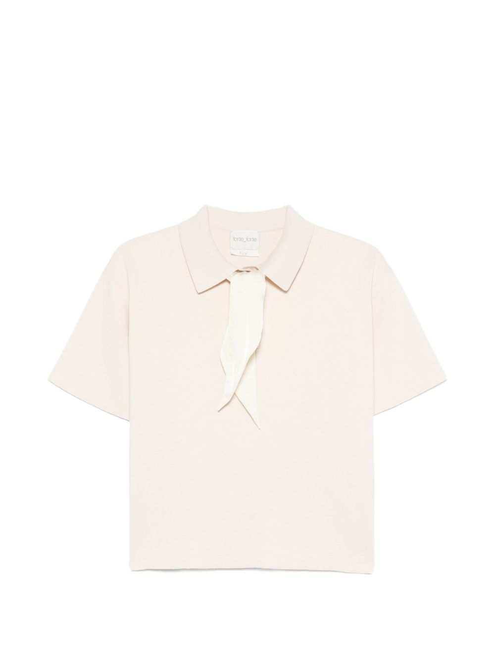 FORTE FORTE Polo in cotone elasticizzato cipria 