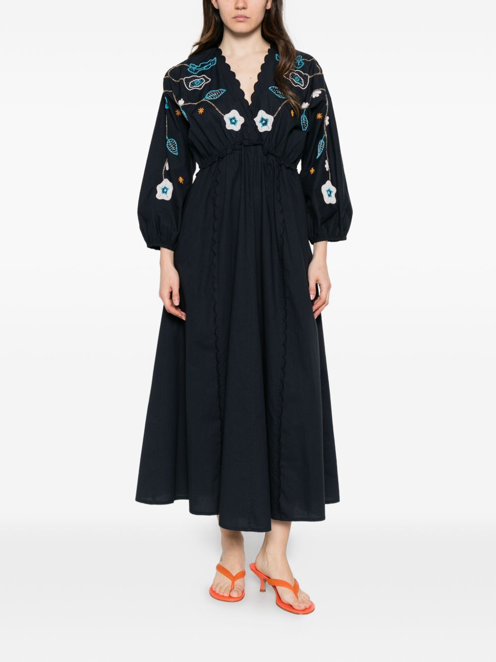FORTE FORTE Abito lungo My Dress con ricami floreali 