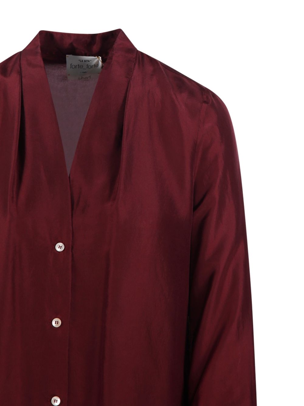 FORTE FORTE Camicia di seta rosso scuro 