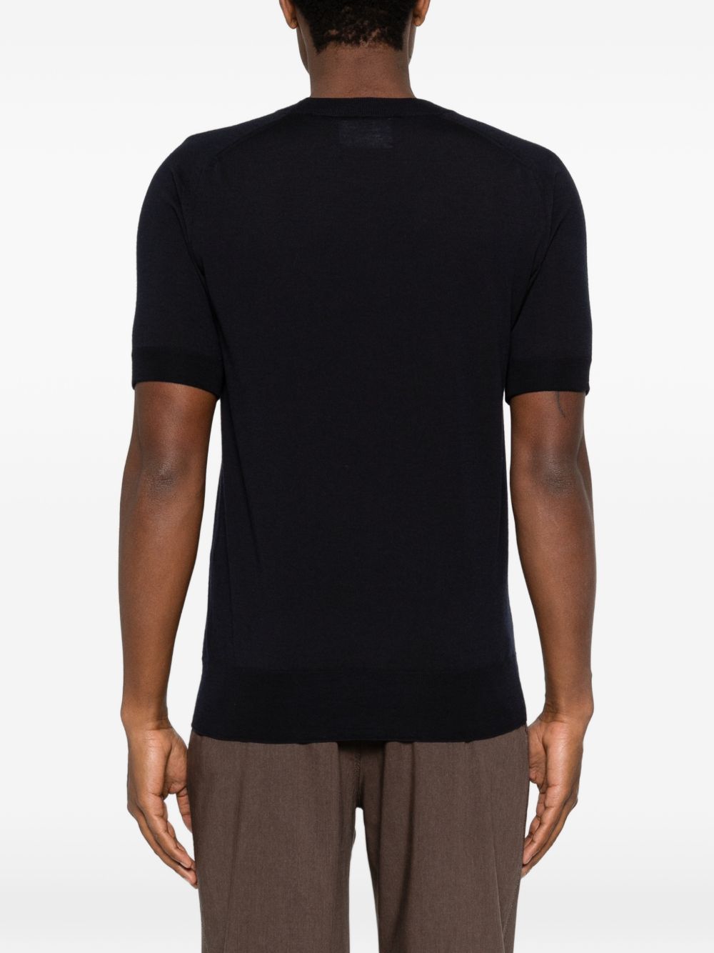 FUMAGALLI T-shirt in maglia Mavy in lana merino blu 