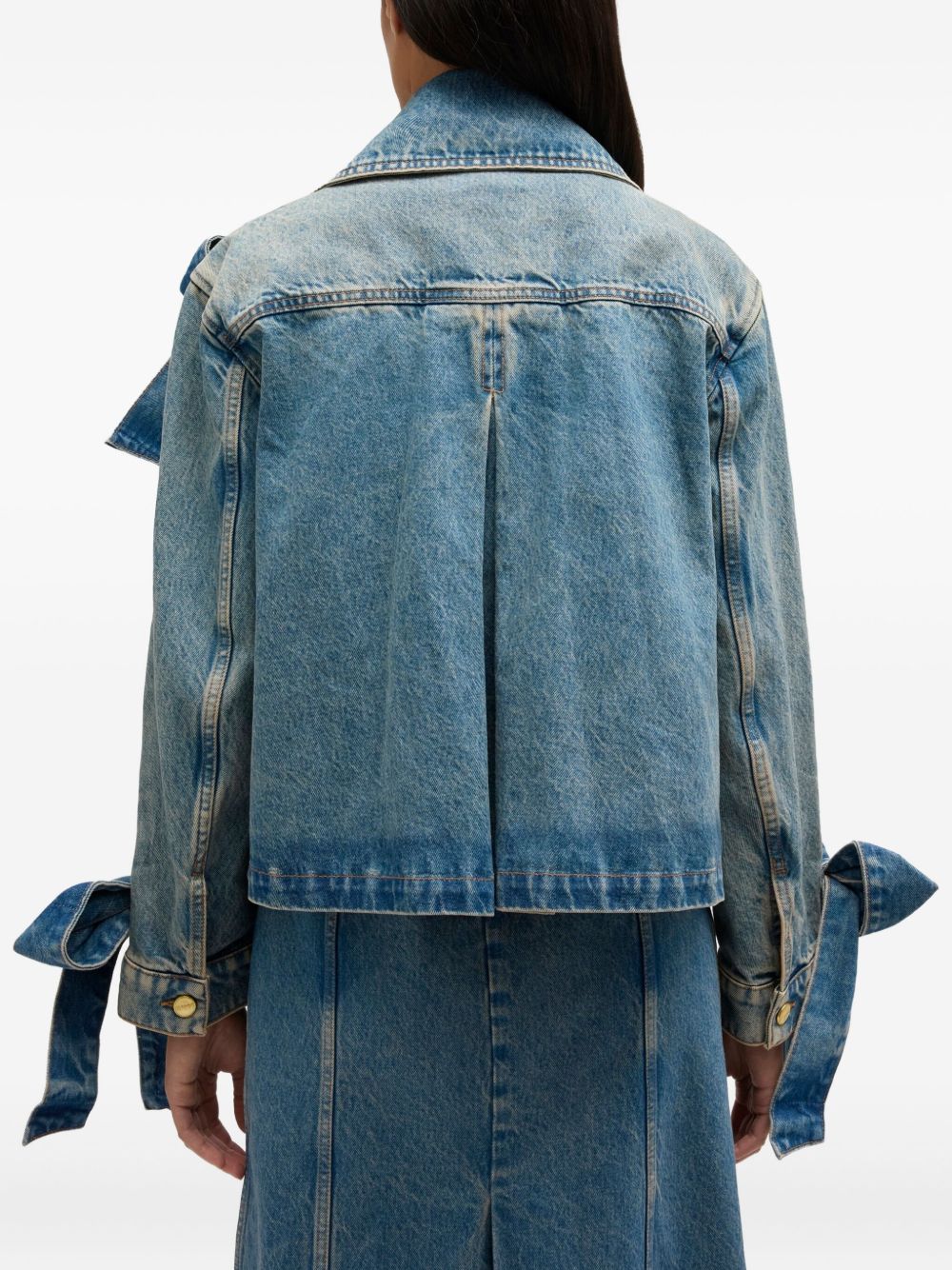 GANNI Giacca in jeans con fiocchi 