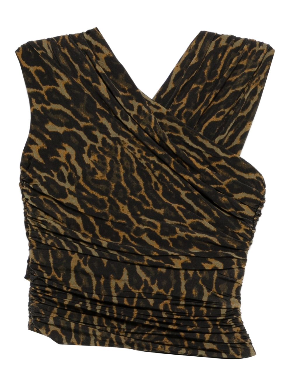 GANNI Top intrecciato con stampa animalier 