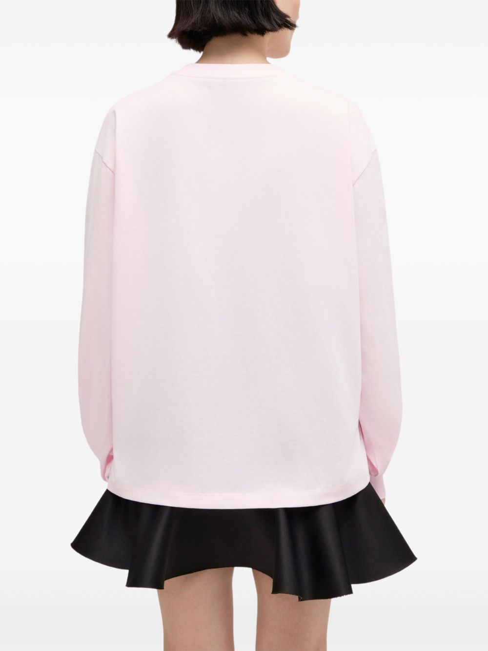 GANNI T-shirt con stampa grafica rosa chiaro 
