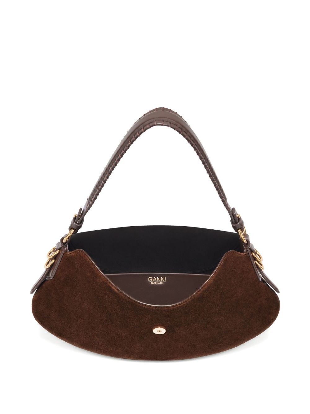 GANNI Borsa B-Kat Pelinova in suede marrone 