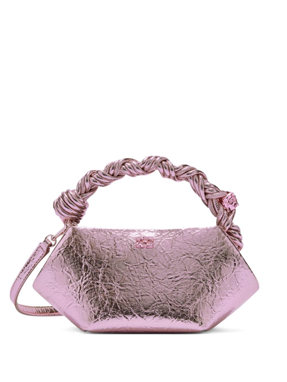 GANNI Borsa Metallic Mini Bou rosa 