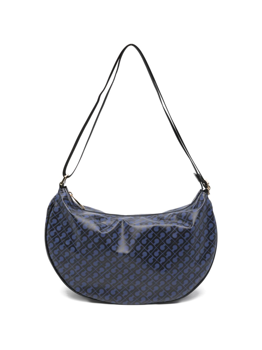 GHERARDINI Borsa Softy Odissey con logo all-over blu scuro 