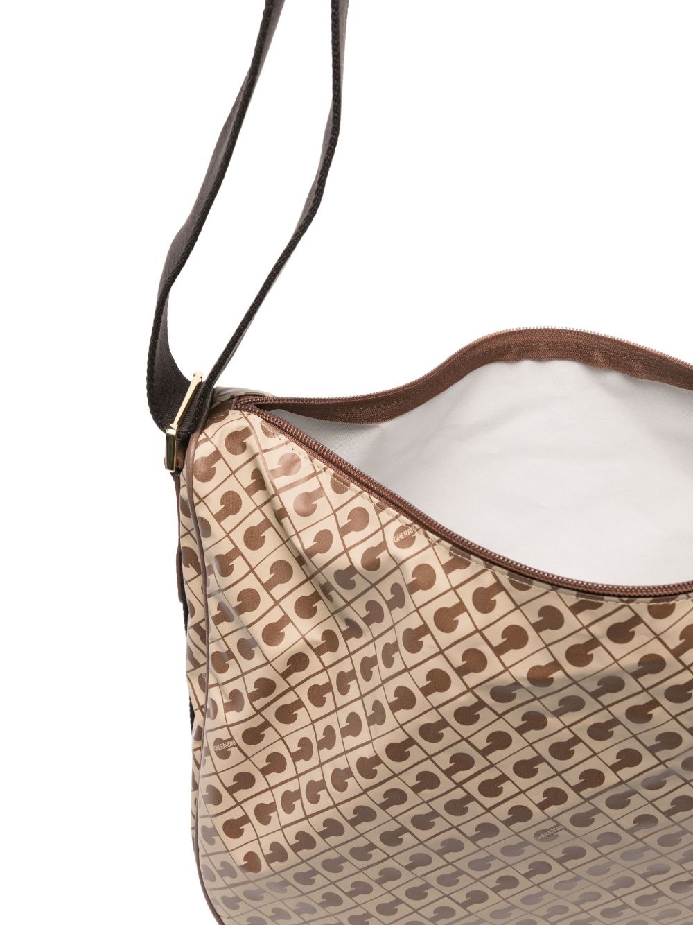 GHERARDINI Borsa shopping Softy Tabacco con logo all-over marrone 