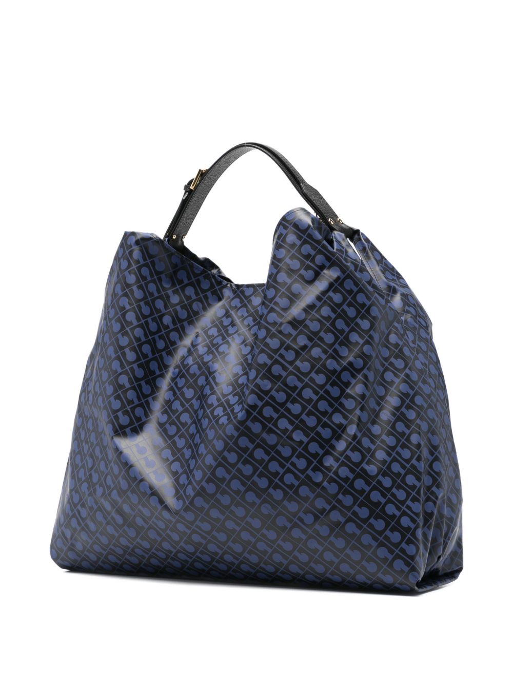 GHERARDINI Borsa a spalla Softy Odissey blu scuro con logo all-over 