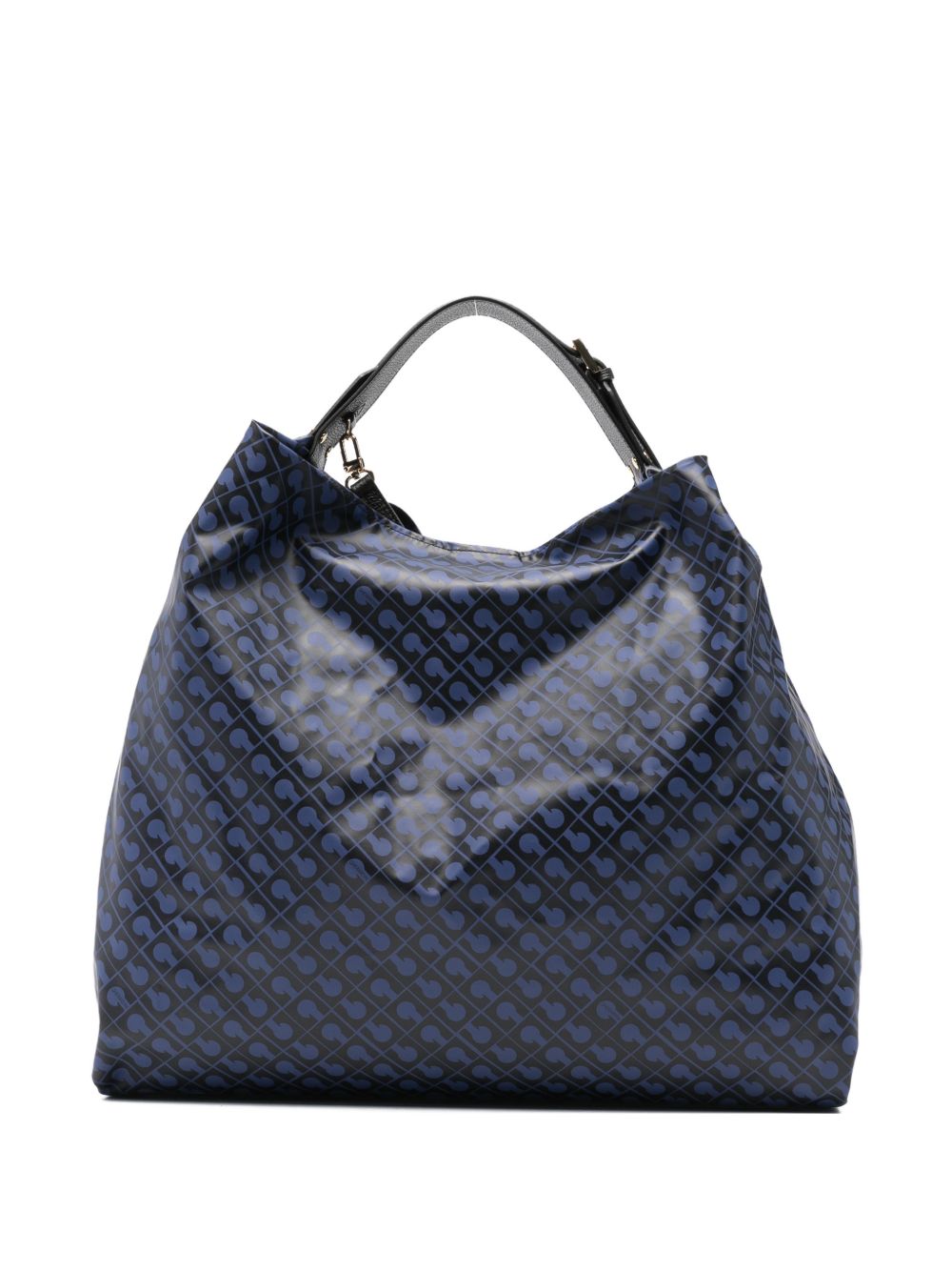 GHERARDINI Borsa a spalla Softy Odissey blu scuro con logo all-over 