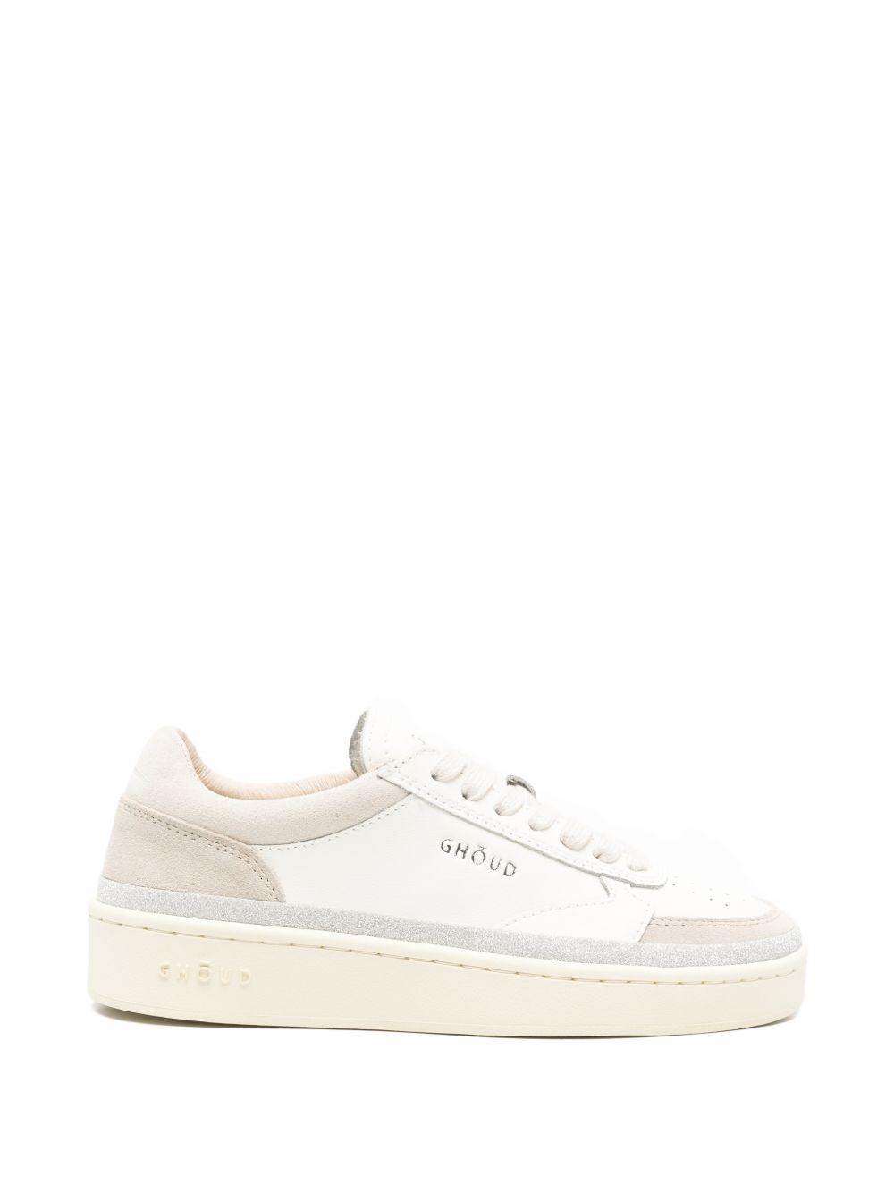 GHOUD Sneakers Pads in pelle bianca e grigia 