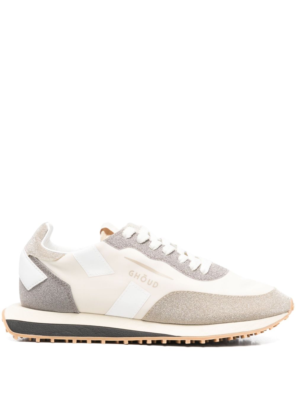 GHOUD Sneakers Monoblock bianche e grigie con strass 