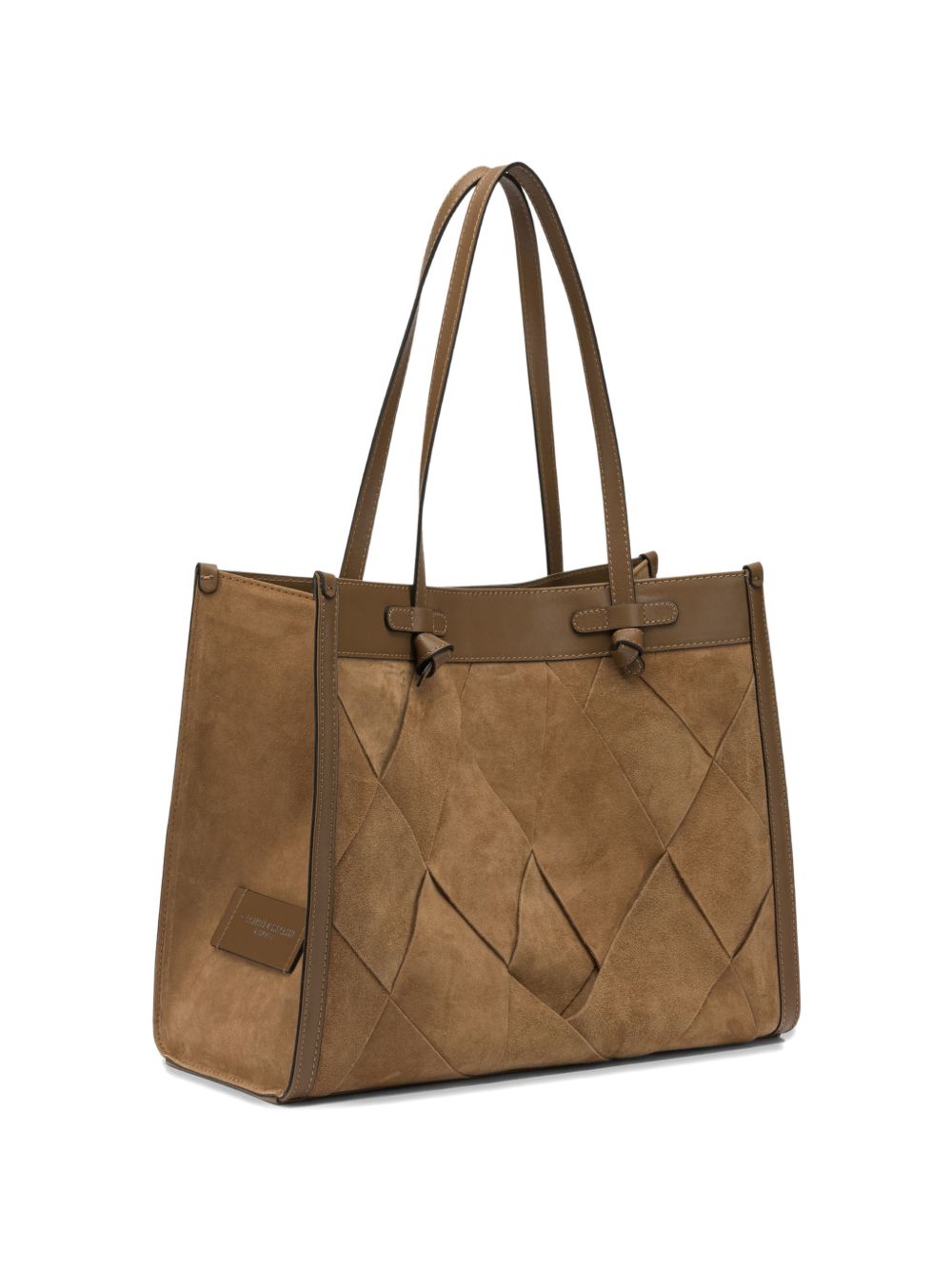 GIANNI CHIARINI Borsa shopping Marcella in pelle color caramello 