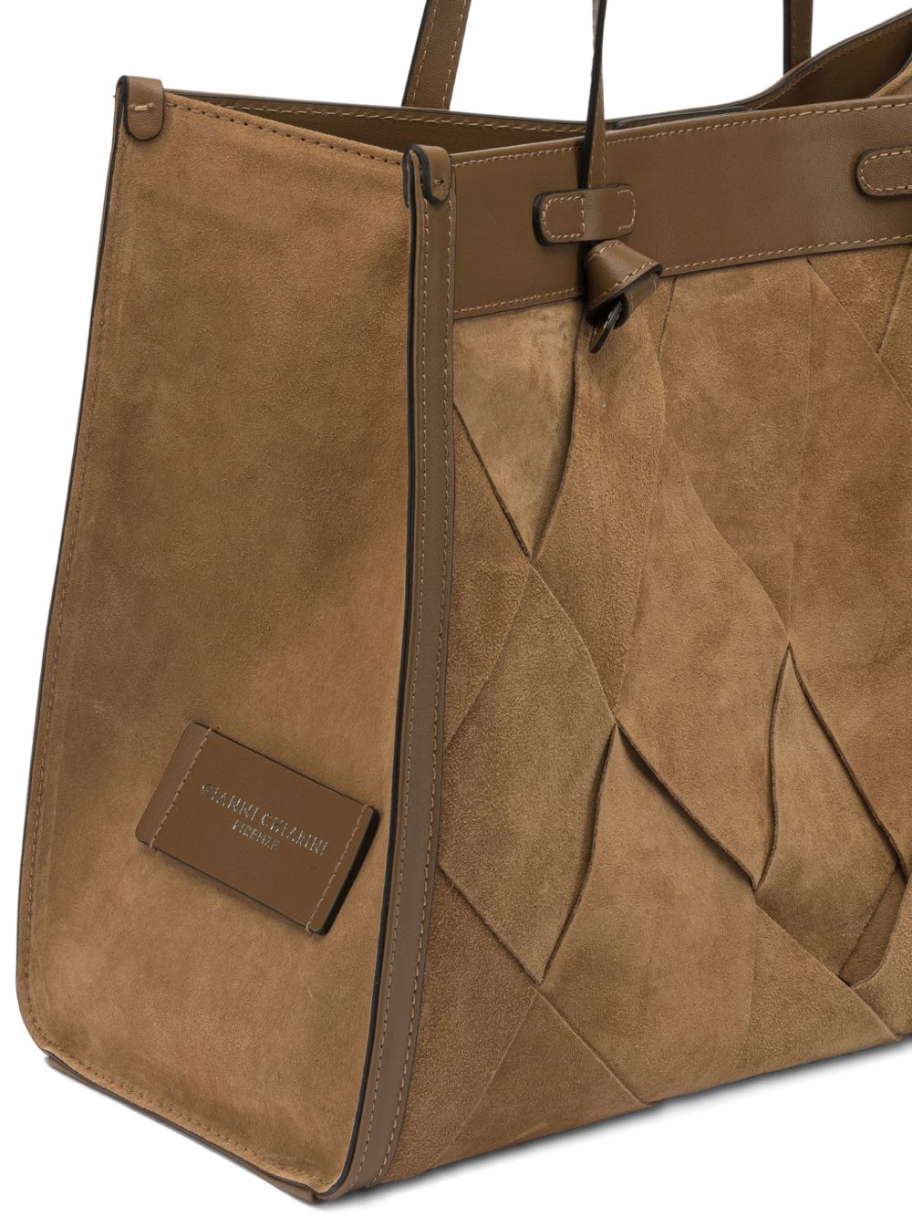 GIANNI CHIARINI Borsa shopping Marcella in pelle color caramello 