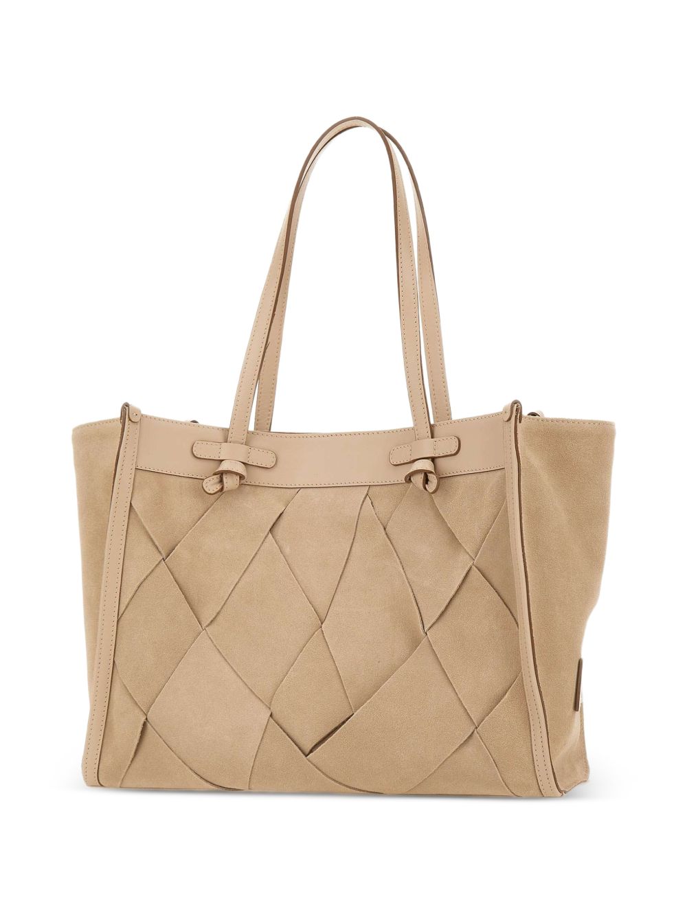 GIANNI CHIARINI Borsa shopping Marcella in pelle beige intrecciata 