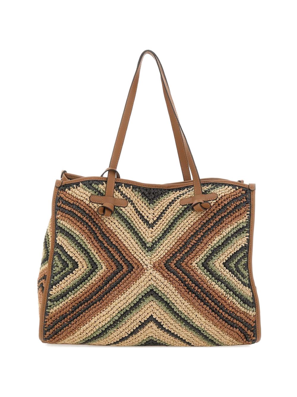 GIANNI CHIARINI Borsa shopping Marcella con stampa marrone 