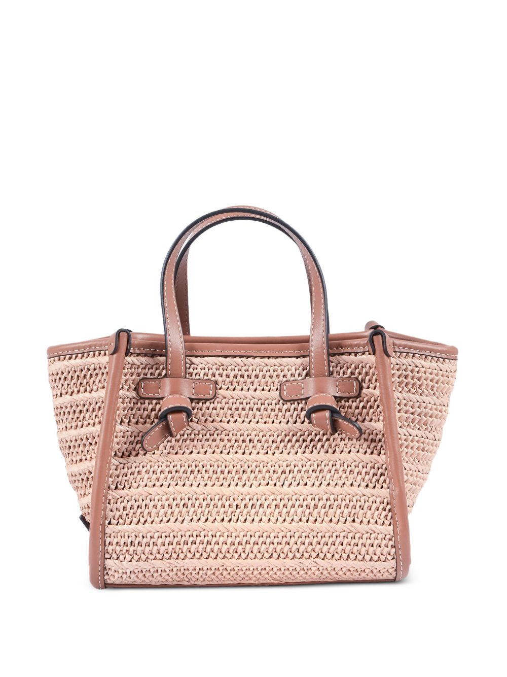 GIANNI CHIARINI Borsa shopping Marcella in rafia beige a righe 