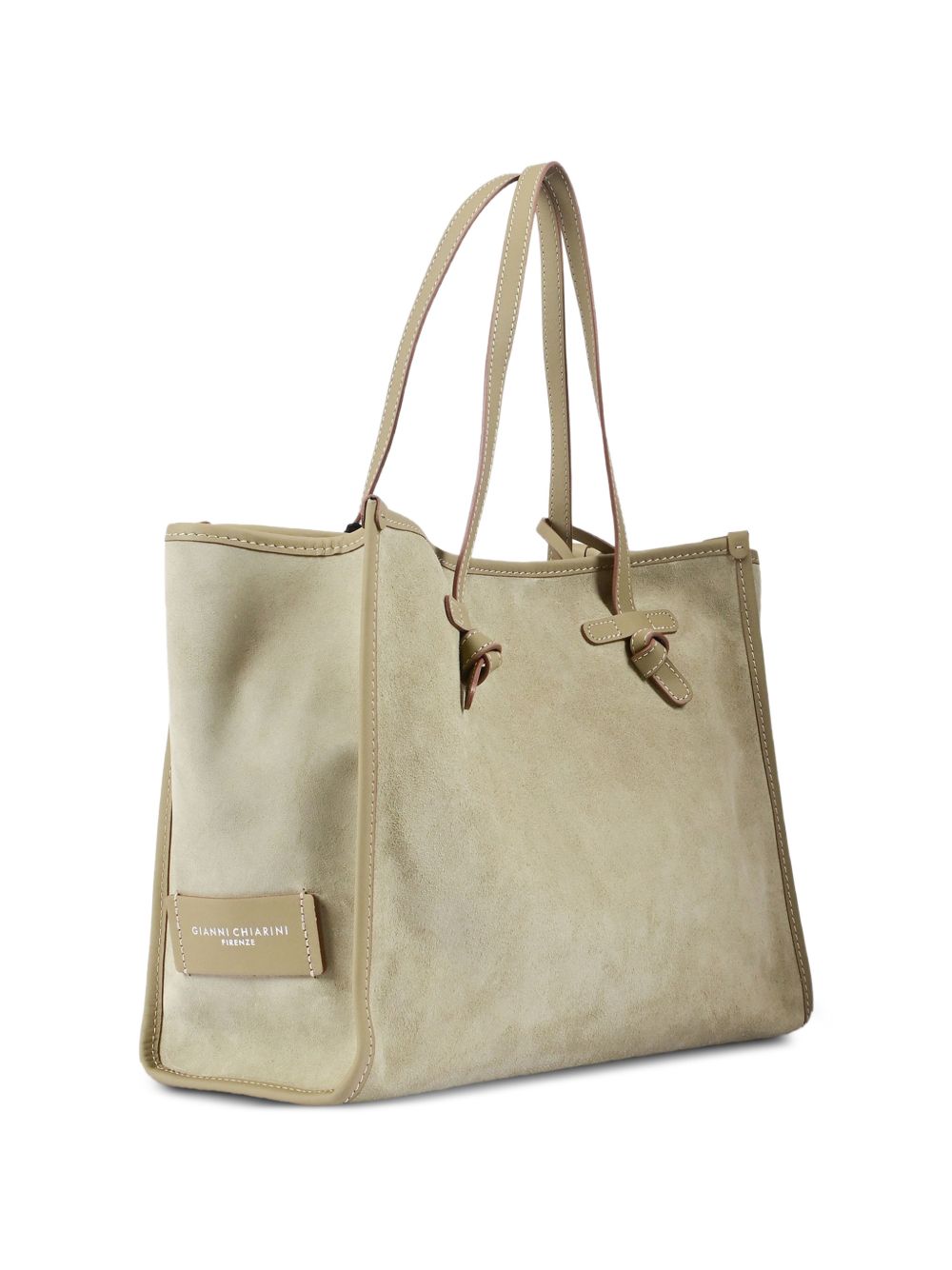GIANNI CHIARINI Borsa shopping Marcella in camoscio verde chiaro 