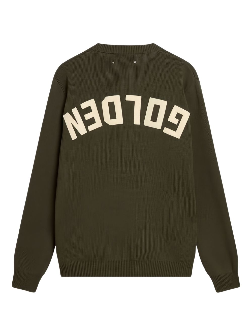 GOLDEN GOOSE Maglione girocollo basic in misto cotone verde 