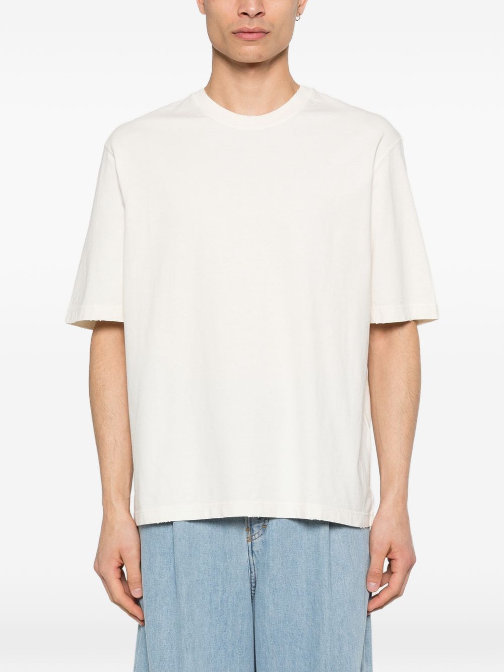 GOLDEN GOOSE T-shirt a maniche corte in cotone avorio 