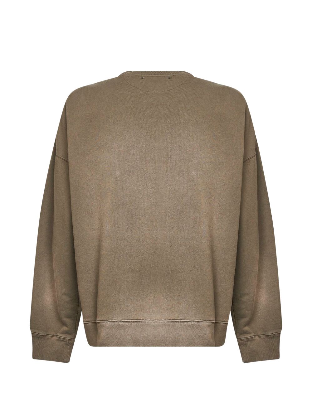 GOLDEN GOOSE Felpa in cotone marrone girocollo con logo 