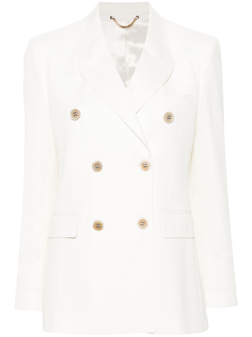GOLDEN GOOSE Blazer doppio petto bianco con tasche 