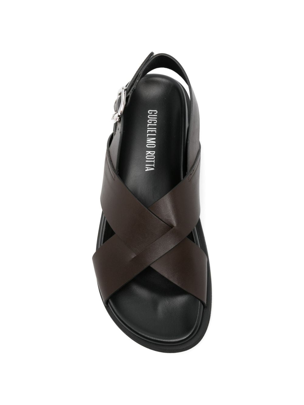 GUGLIELMO ROTTA Sandali bassi Twill Ranch in pelle marrone 
