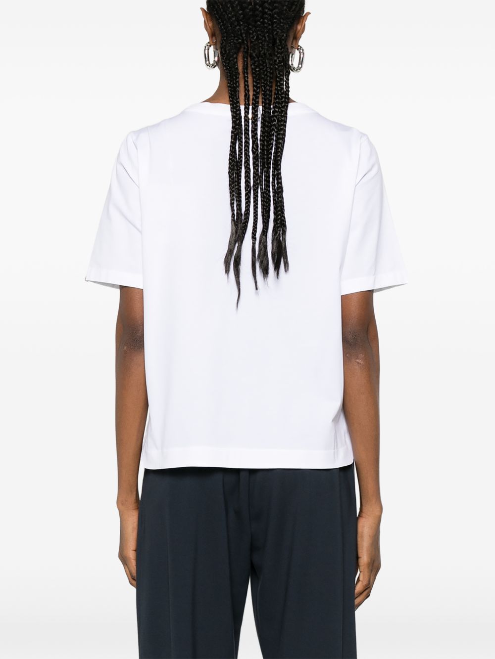 HERNO T-shirt bianca a mezza manica 
