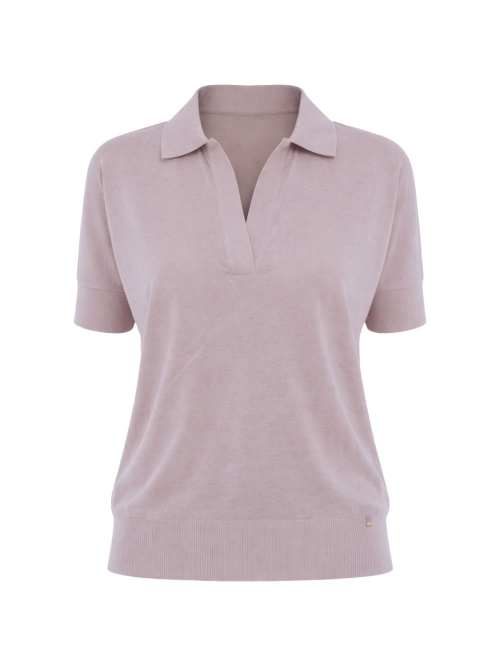 HERNO Polo a maniche corte in cotone rosa 