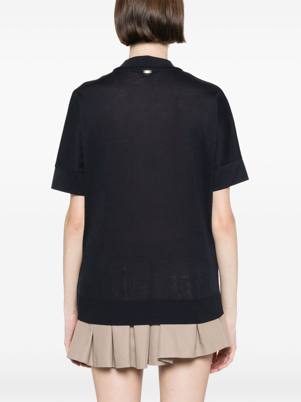 HERNO Polo a maniche corte in cotone blu 