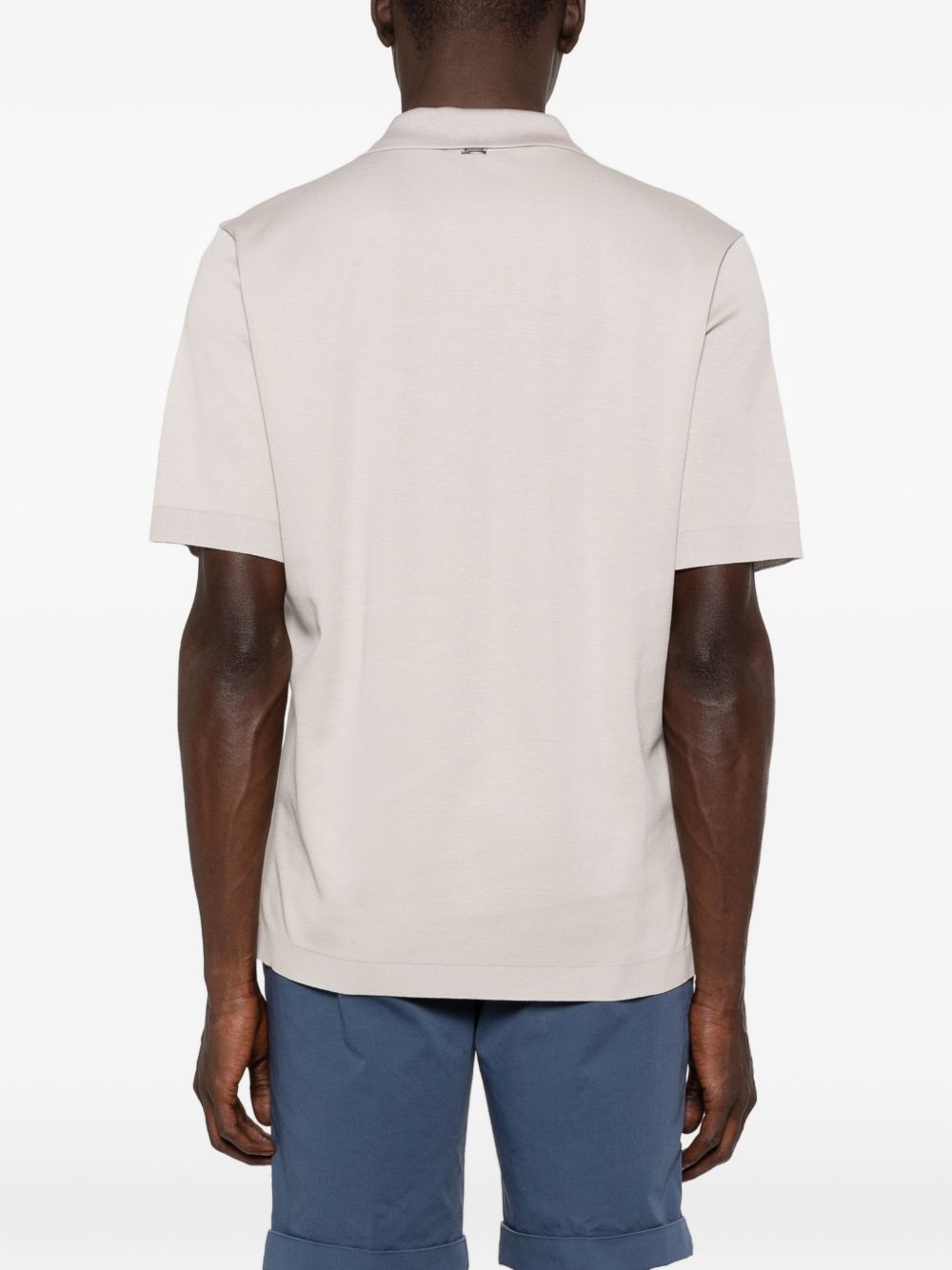 HERNO Polo in cotone grigio 