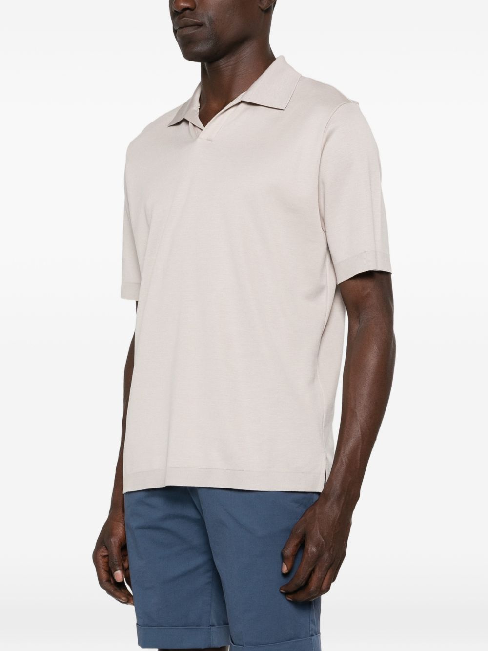 HERNO Polo in cotone grigio 