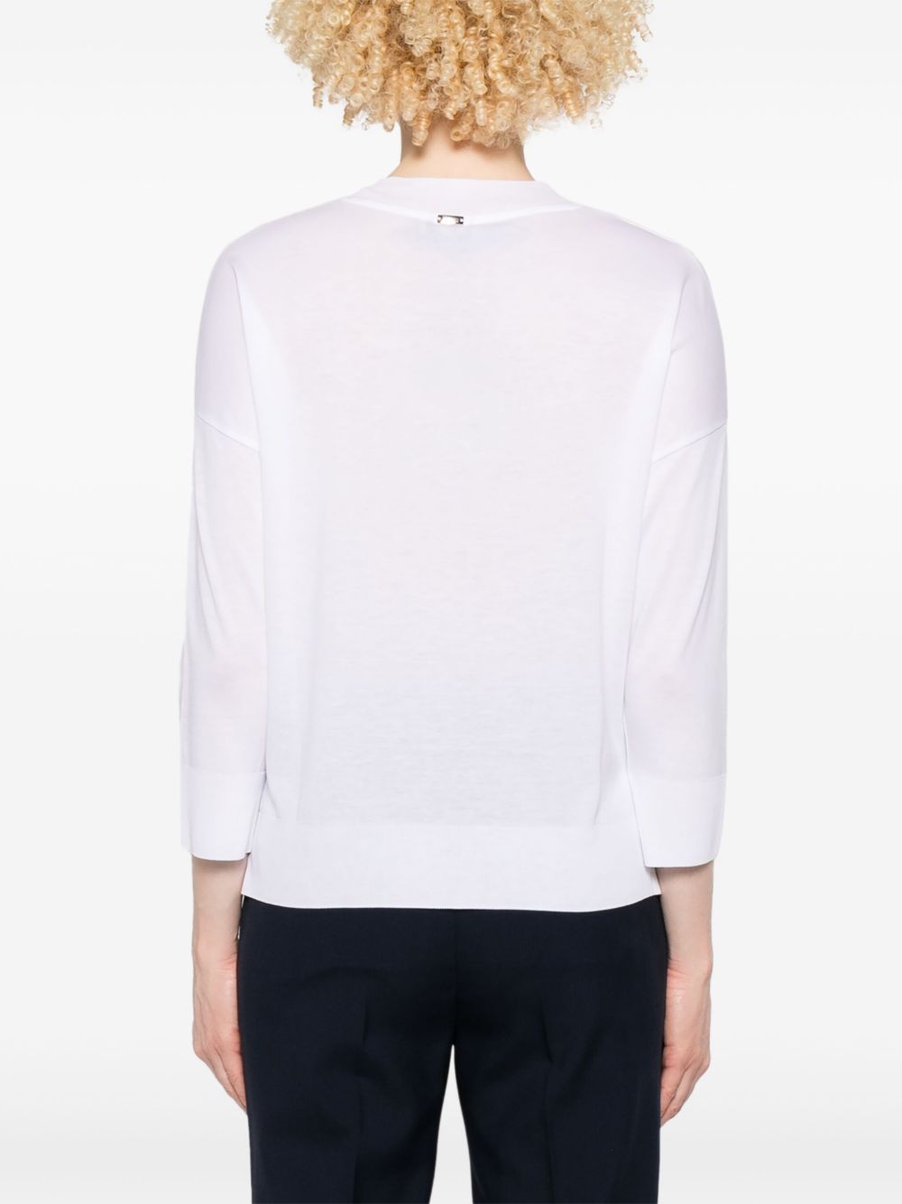 HERNO Maglia con scollo a V bianca 
