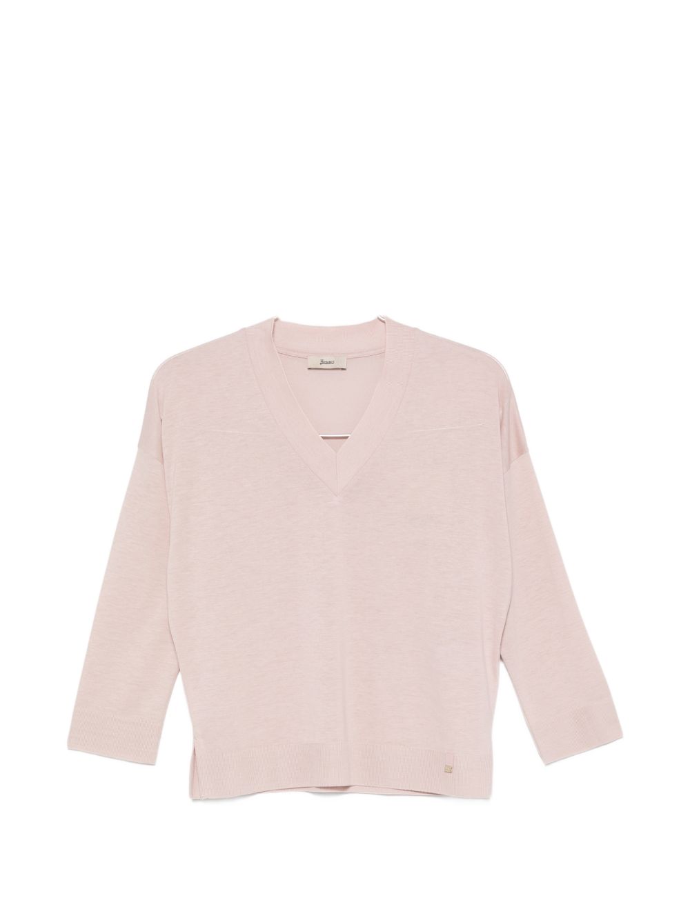 HERNO Maglia con scollo a V bianca 