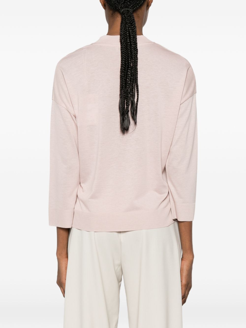HERNO Maglia con scollo a V bianca 