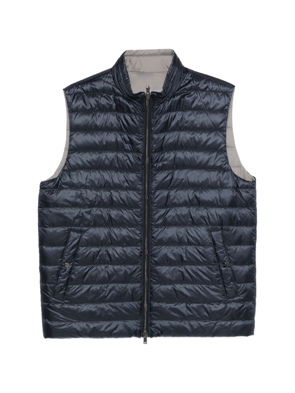 HERNO Gilet trapuntato blu e grigio 