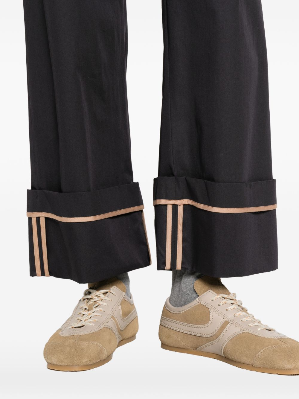 HERNO Pantaloni in cotone blu con rovescia 