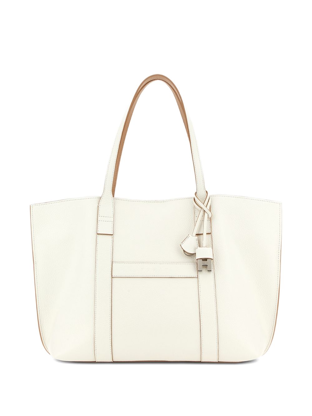 HOGAN Borsa shopping Script Media in pelle avorio 