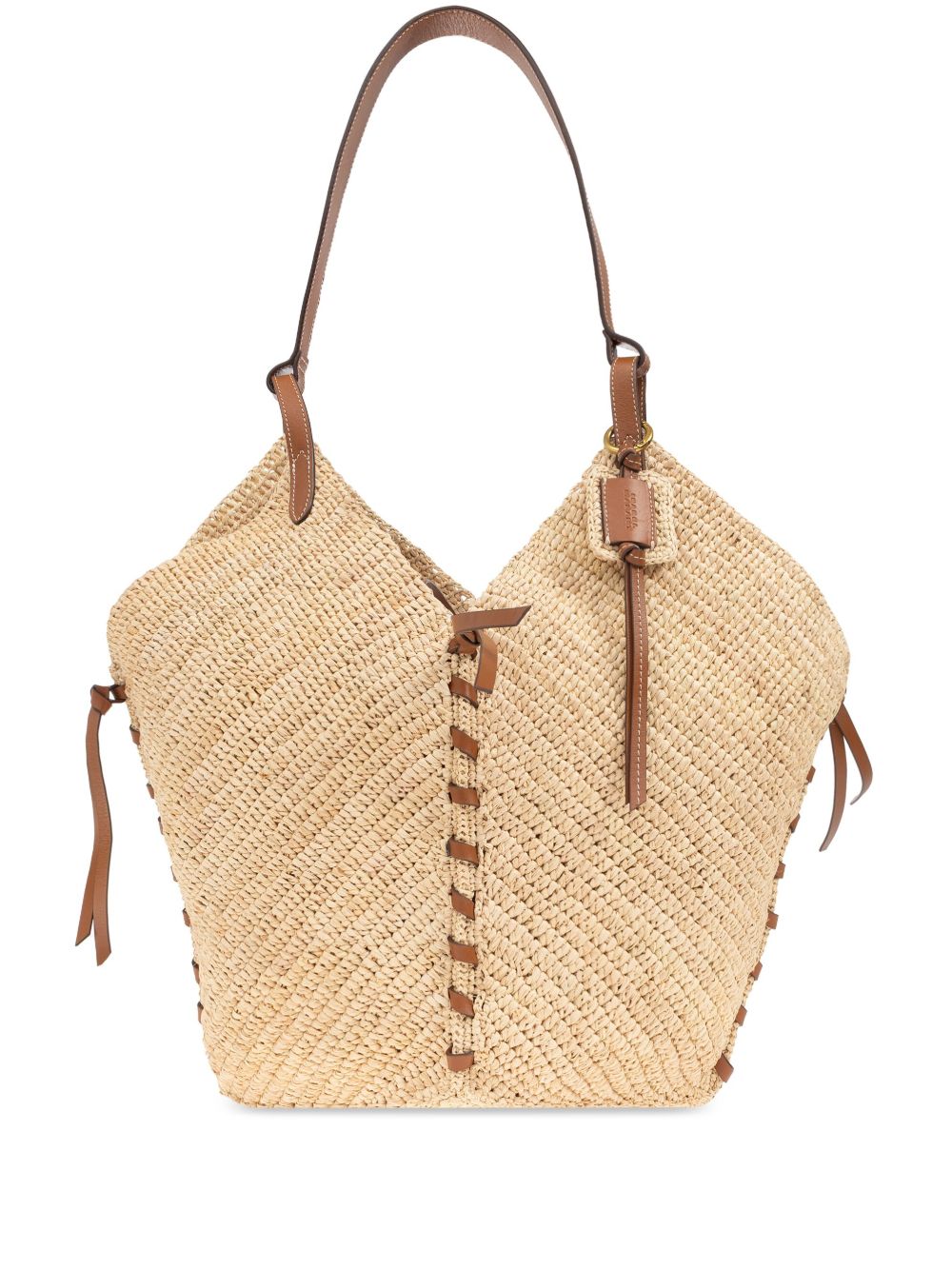 ISABEL MARANT Borsa a spalla in rafia e pelle 