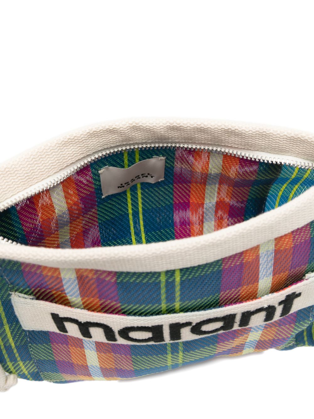 ISABEL MARANT Pochette a righe multicolori con logo 